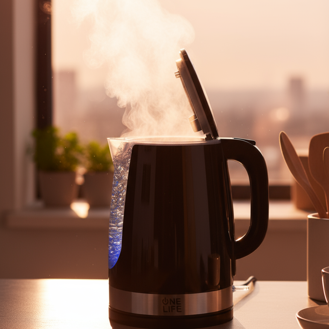 ⁦One Life Electric Kettle 1.7 Liter-2200W -KEP150BK- Black⁩ - الصورة ⁦2⁩